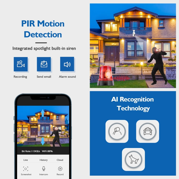 DP17 2.0 Million Pixels Single Light Source Smart Dual-band WiFi 1080P HD Outdoor Network Light Bulb Camera, Support Infrared Night Vision & Two-way Audio & Motion Detection & TF Card, DP17 Single Light Source DP17 2.0 Million Pixels Single Light Source Smart Dual-band WiFi 1080P HD Outdoor Network Light Bulb Camera, Support Infrared Night Vision & Two-way Audio & Motion Detection & TF Card, DP17 Single Light Source